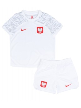 Otroški Nogometna dresi replika Poljska Domači SP 2022 Kratek rokav (+ hlače)